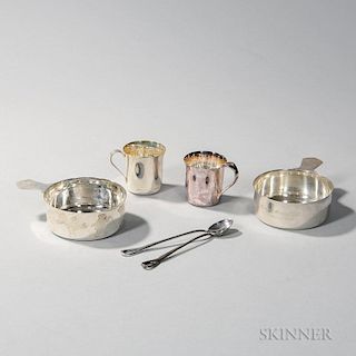 Six Pieces of Tiffany & Co. Sterling Silver Children's Tableware