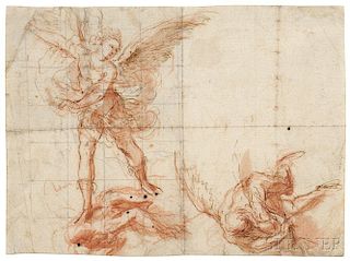 Attributed to Cristoforo Roncalli (Italian, 1552-1626)      Study of Two Angels