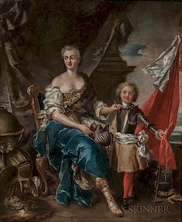 After Jean Marc Nattier (French, 1685-1766), Mademoiselle de Lambesc as Minerva, Arming her Brother the Comte de Brionne/A 19
