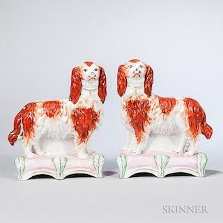 Pair of Victorian Staffordshire Spaniels