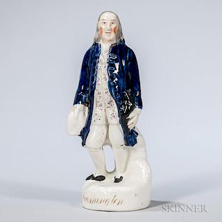 Staffordshire Earthenware George Washington   Titled Franklin Figure