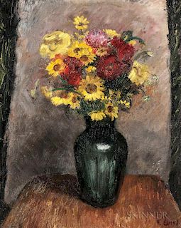 François Maurice Augustin Eberl (French, 1887-1962), Fleurs, Signed "F. Eberl." l.r., identified on a label from Salon des I
