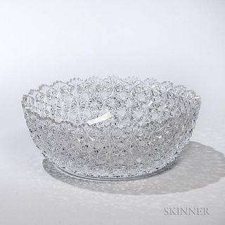 Large Colorless Cut Glass Bowl