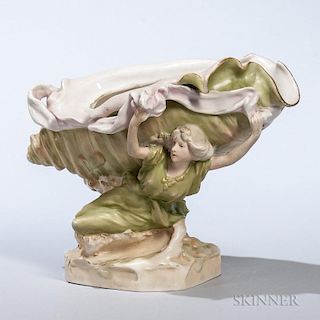Art Nouveau Royal Dux Porcelain Figural Vase