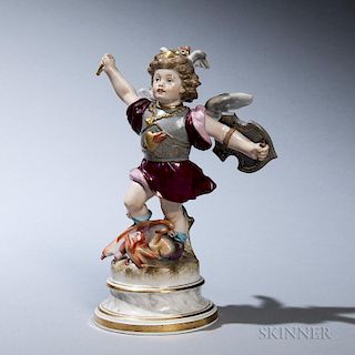 Meissen Porcelain Figure of St. George and the Dragon