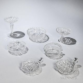 Seven American Cut Glass Items