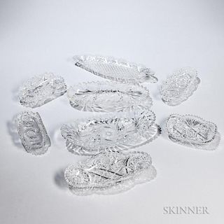 Eight American Colorless Cut Glass Dishes
