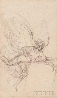 Attributed to Benjamin West (American, 1738-1820), Angel, Unsigned., Condition: Foxing, minor creasing, scattered areas of th