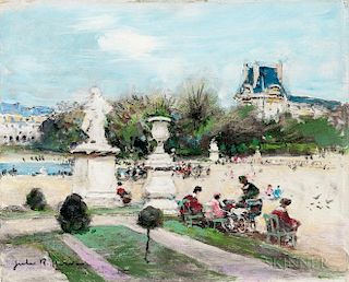 Jules René Hervé (French, 1887-1981), Luxembourg Gardens, Signed "Jules R. Hervé" l.l. and on the reverse., Condition: Fra