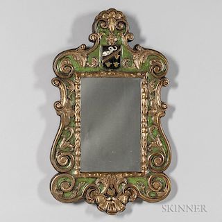 Baroque-style Gilded and Painted Mirror