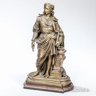 After Duchoiselle (French, 19th Century) Bronze Figure of an Artist, possibly depicting Raphael, the man in Renaissance-style