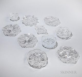 Ten American Colorless Cut Glass Dishes