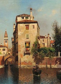 Henry Pember Smith (American, 1854-1907)      A Small Canal, Venice