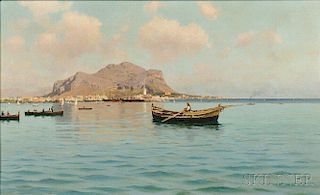 Francesco (Luigi) Lojacono (Italian, 1841-1915)      Fisherman off the Coast of Palermo