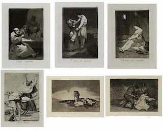 GOYA Y LUCIENTES, Francisco. Group of Six Etchings