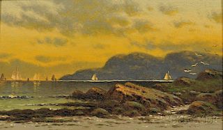 Alfred Thompson Bricher (American, 1837-1908)      Sailing at Sunset