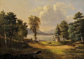 Attributed to Victor de Grailly (French, 1804-1889)      Afternoon Along the Hudson