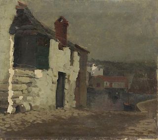MONTAGNE, Louis. Oil on Canvas. Stone House on the
