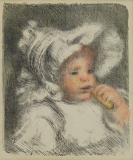 RENOIR, Pierre August. Color Lithograph. "L'Enfant