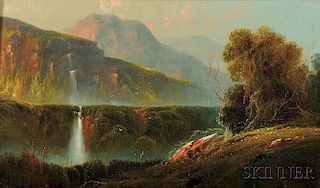 William Louis Sonntag (American, 1822-1900)      Landscape with Waterfall