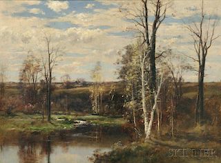 John Appleton Brown (American, 1844-1902)      Water Meadow in Autumn