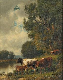 William Hart (American, 1823-1894)      Cattle near a River