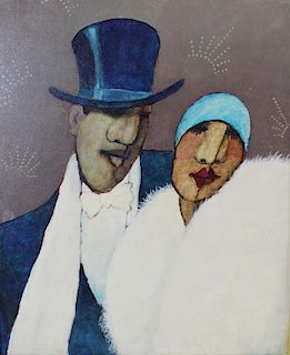 BOOKER, Stephen H. Oil on Canvas. Couple