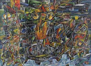 LEONOV, Aleksei. Oil on Canvas. "Evening Flight"