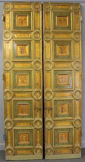 4 Antique Venetian Paint Decorated Doors.