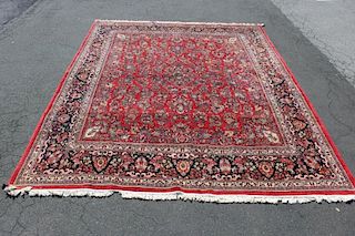 Antique and Finely Woven Roomsize Sarouk Carpet