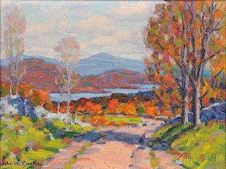 John William Bentley (American, 1880-1951)      Autumn at the Reservoir