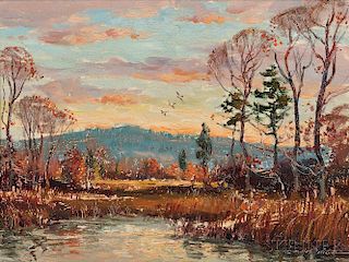Wayne Beam Morrell (American, 1923-2103)      Marsh Sunset