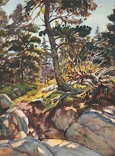 Thomas R. Curtin (American, 1899-1977)      Two Landscapes: Wooded Landscape