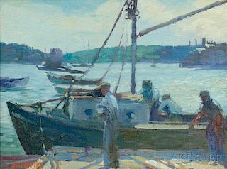 Louis Frederick Berneker (American, 1876-1937)      Preparing to Sail