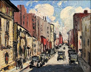 Haley Lever (American, 1876-1958)      Downtown Street Scene