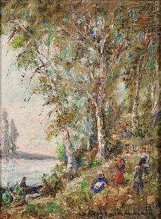 Anne Rogers Minor (American, 1864-1947)      Figures in a Riverscape