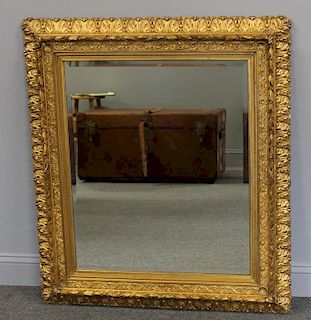 Antique Giltwood Mirror Together with a Louis XV