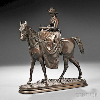 Pierre Jules Mêne (French, 1810-1879)      L'Amazone No. 2   (Equestrienne Riding Sidesaddle)