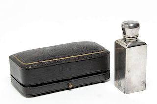 English Sterling Silver Perfume Flask, 1885