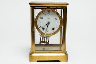 William Wise & Son Gilt Brass Mantel Clock, 20th C