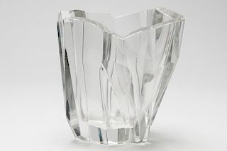 Mid-Century Modern "Iceberg" Glass Vase