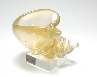 Venetian Murano Glass Cornucopia on Stand