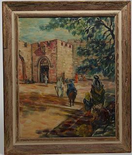 Israeli/Judaica Landscape-Oil on Canvas
