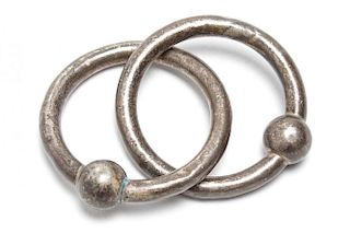 Tiffany & Co. Silver Double Teething Ring Rattle
