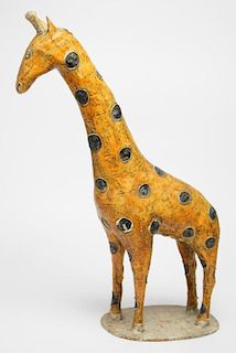 Large Mexican Papier Mache Giraffe Figure