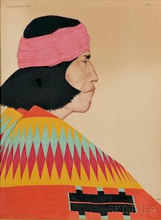William Langdon Kihn (American 1898-1957)      Profile of a Native American