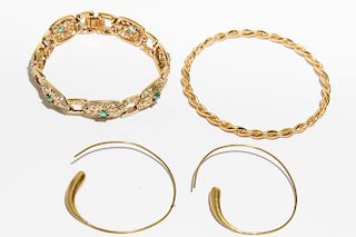 Costume Jewelry- Bracelets & Earrings in Gold-Tone
