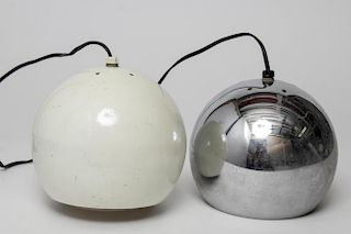 Mid-Century Modern Hanging Ball Lights, Pair