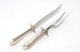 Silver Carving Knife and Fork, Vintage