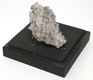 Specimen White Quartz Tipped with Pyrite Crystals